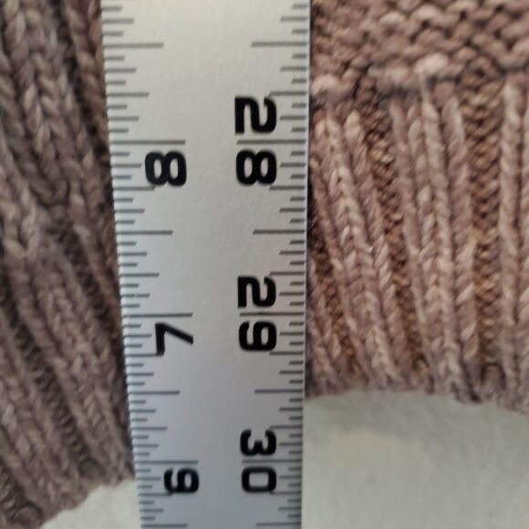 Moda International Chunky Cable Knit Cardigan Deep V Neck Button Front Sz M - Picture 9 of 11